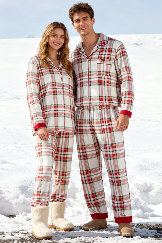 WW | Christmas Plaid Family Pajama Set - Button Front