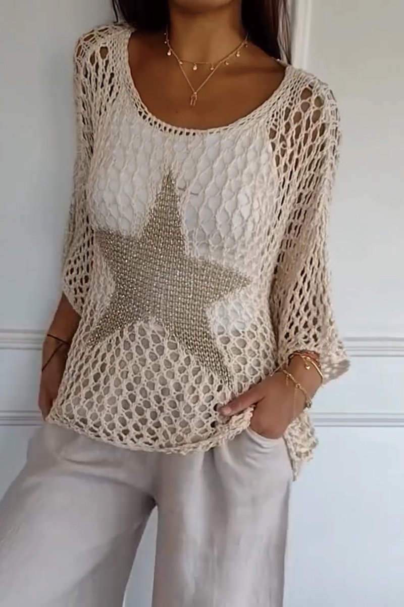 WW | Stylish Knitted Star-Pattern Top