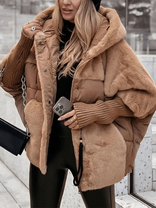 WW | Kapuzen-Pufferjacke - Mischungstextur - Unverzichtbar für kaltes Wetter