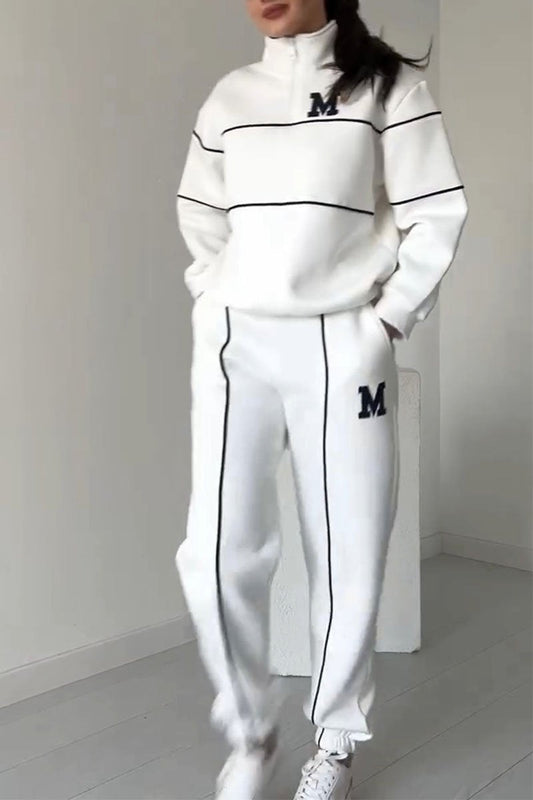 WW | Zweiteiler Set - Pullover & Hose - Weich & Bequem - Baumwollmischung für Herbst & Winter