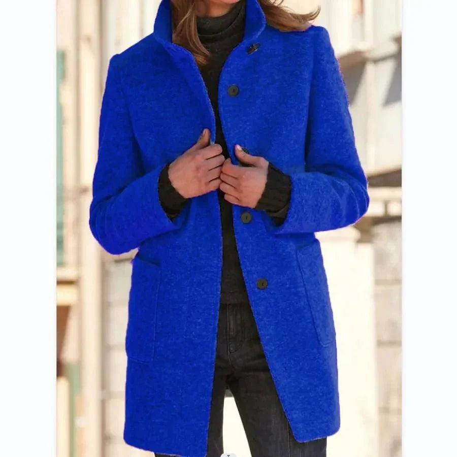 WW | Klassischer Wollmischmantel - Taillierte Passform & Warm - Mit Knöpfen - Herbst- & Winterbekleidung