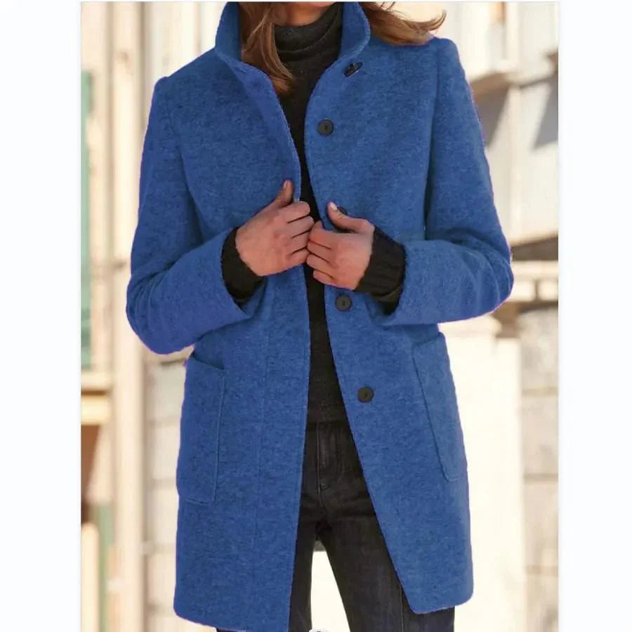 WW | Klassischer Wollmischmantel - Taillierte Passform & Warm - Mit Knöpfen - Herbst- & Winterbekleidung