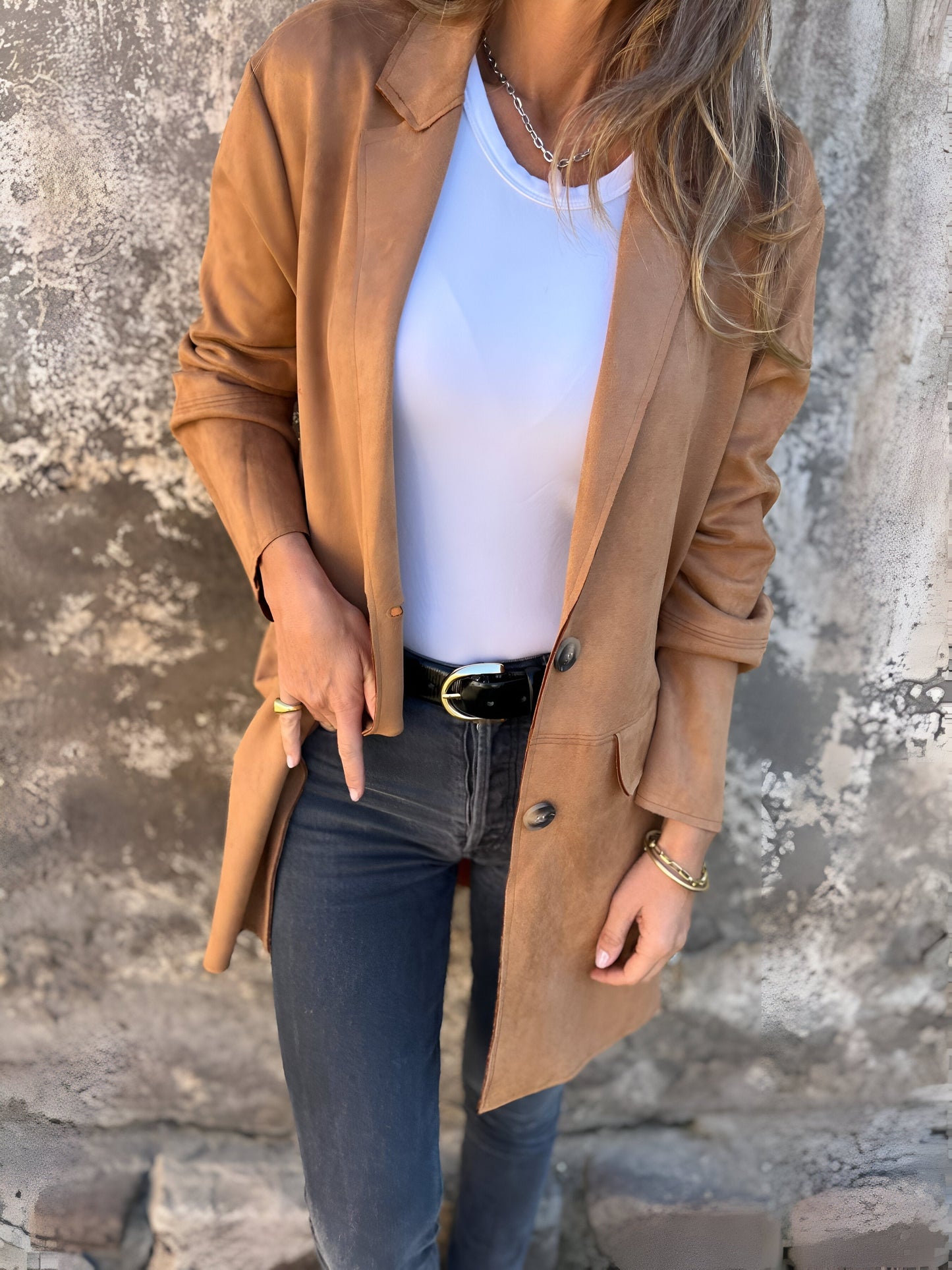 WW | Elegante mittellange Damenjacke