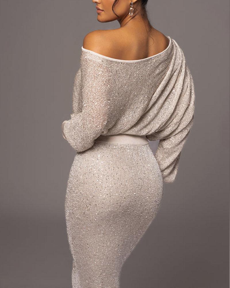 Star-Shoulder Gala Dress