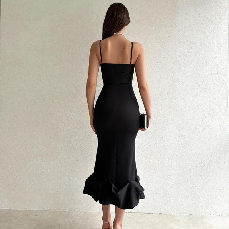 WW - Elegantes einfarbiges Slipkleid