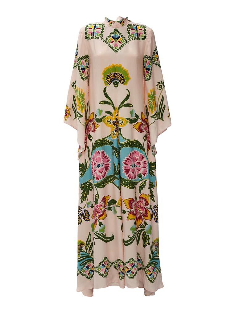 Exquisite, flowing maxi dress with a sunny floral print