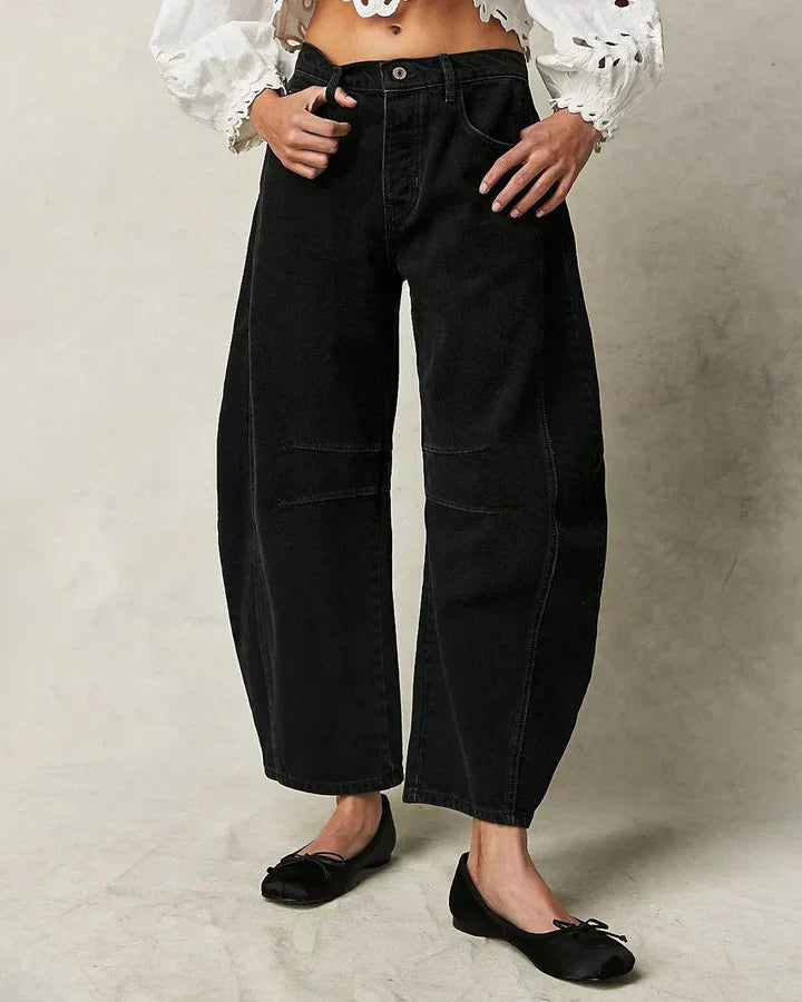 WW | Vintage Wash and Contrast Stitching Boyfriend Jeans - Relaxed Fit Women's Jeans