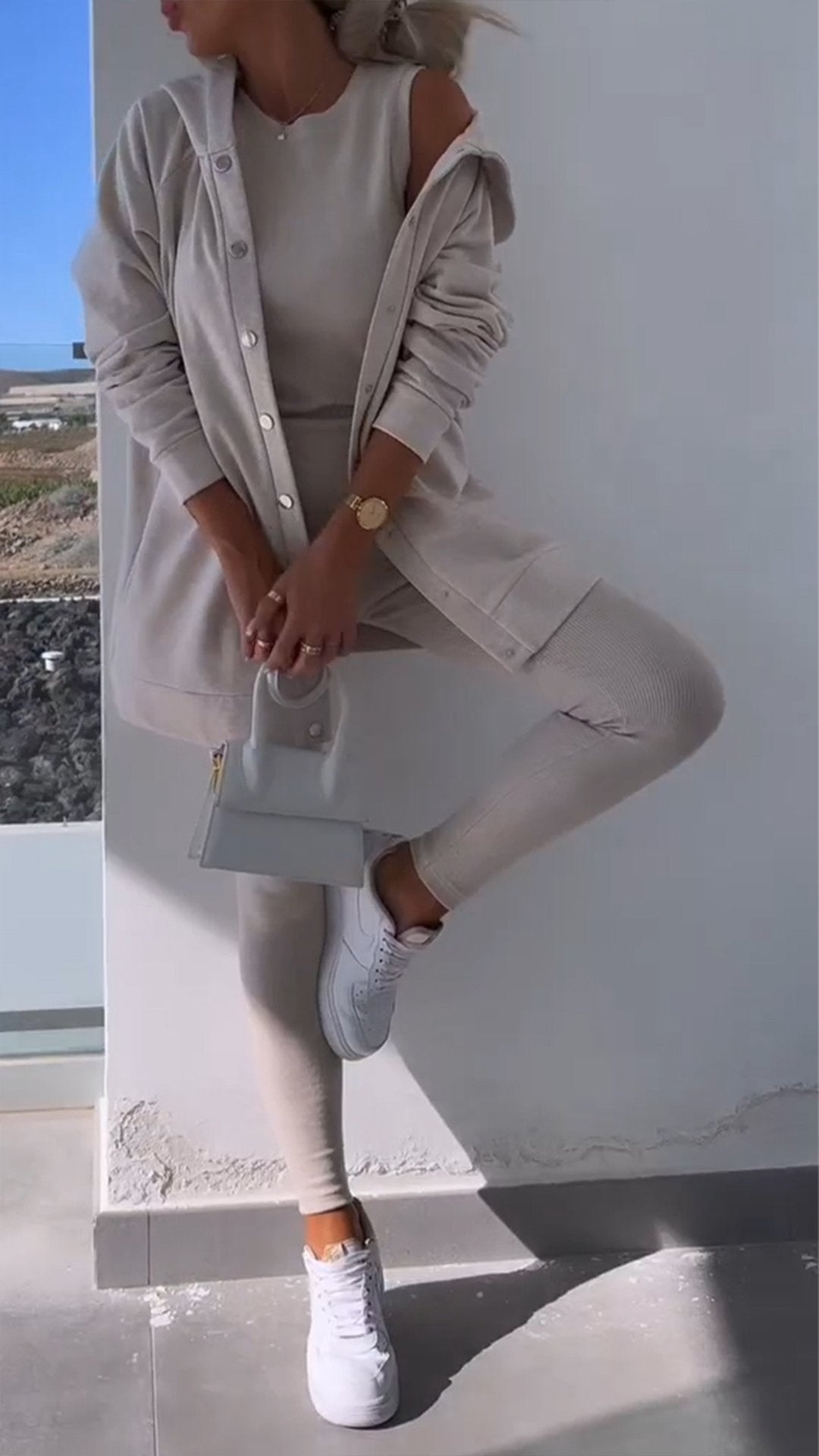 WW | Elegante Weste mit Sweatshirt mit Kapuze Set