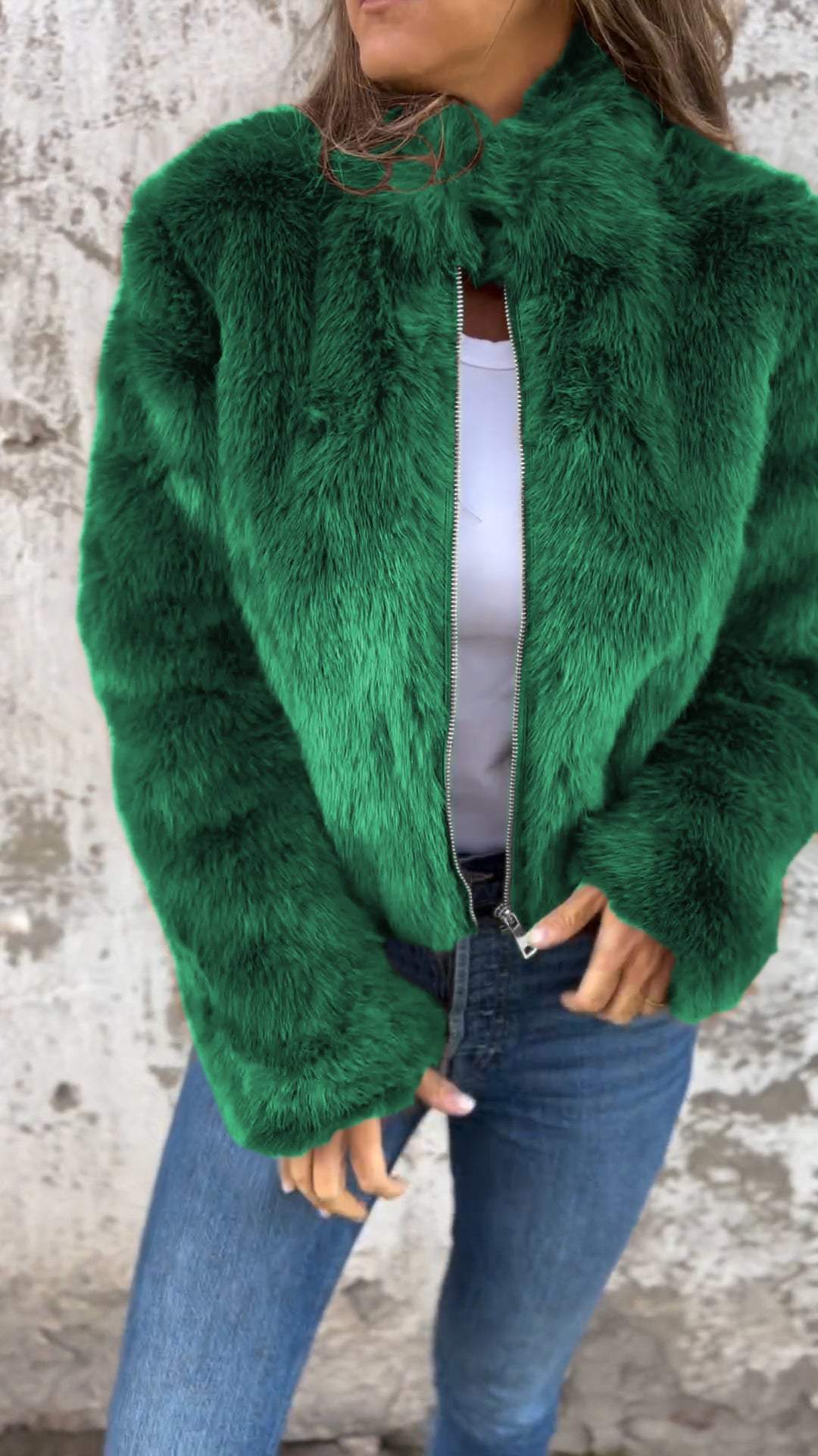 WW | Elegante Kunstpelzjacke
