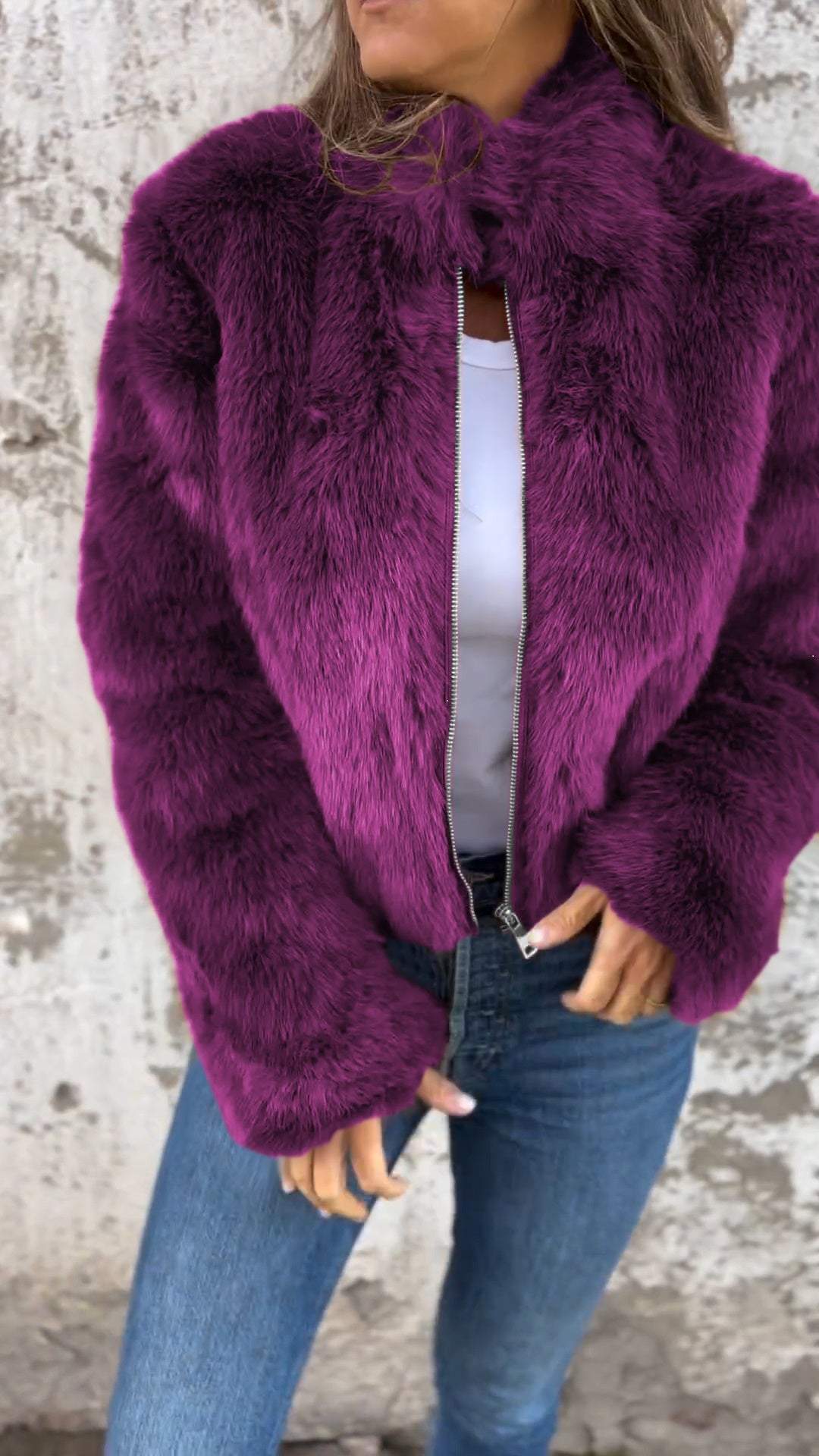 WW | Elegante Kunstpelzjacke