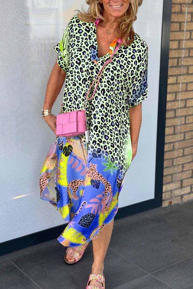 AMARA | Loose-fitting leopard print dress