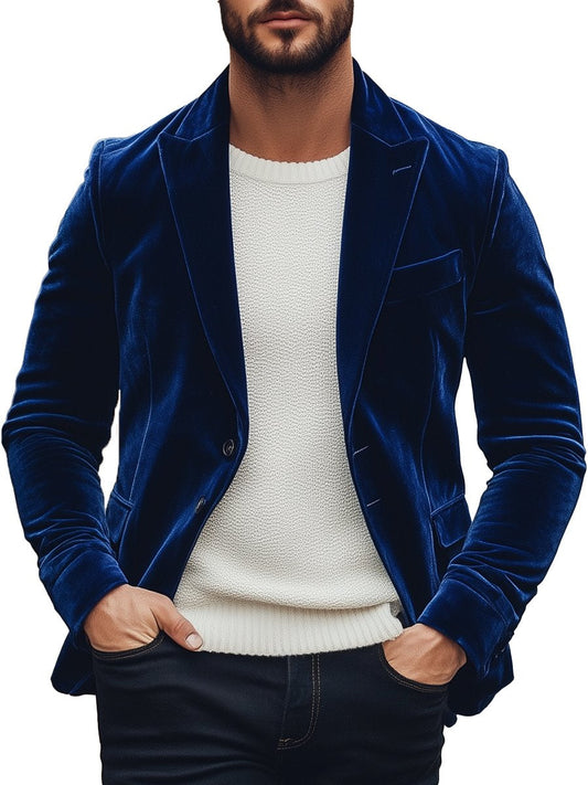 WW | Wine Harvest Velvet Single Breasted Suit Jacket Elegant & Stylish