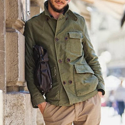 WW | Peacoat Double-breasted design Shoulder flaps and flap pockets