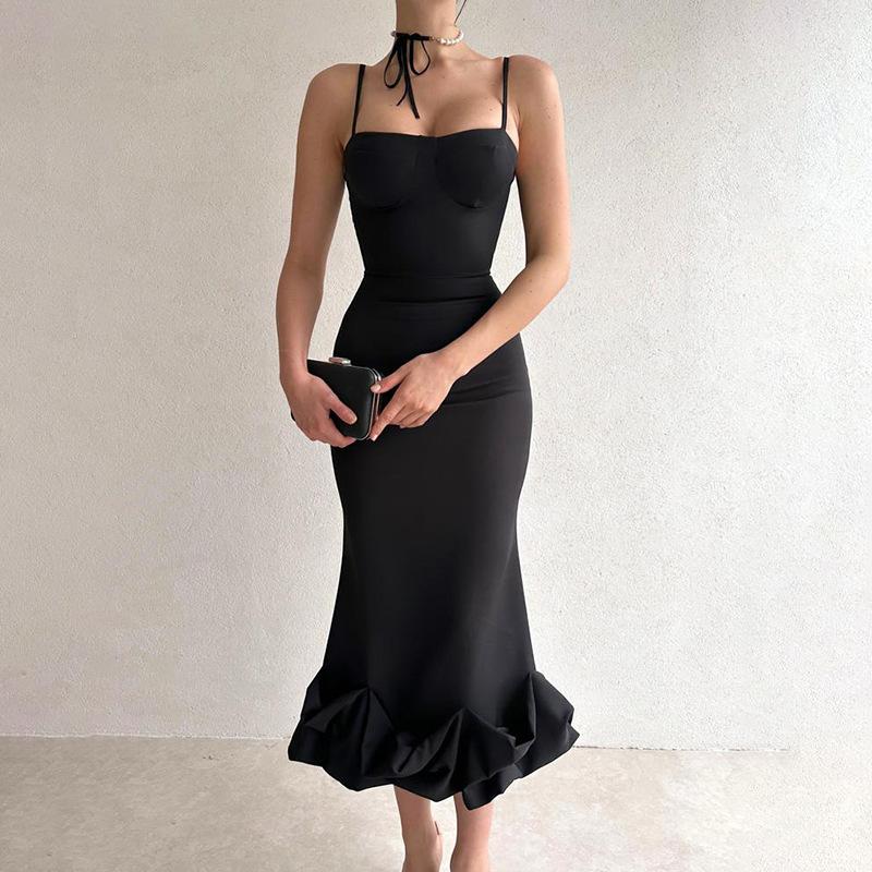 WW - Elegantes einfarbiges Slipkleid