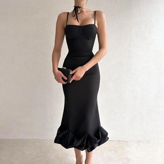 WW - Elegantes einfarbiges Slipkleid
