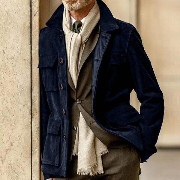 WW | Suede Tailored Fit Button fastening Lapel collar