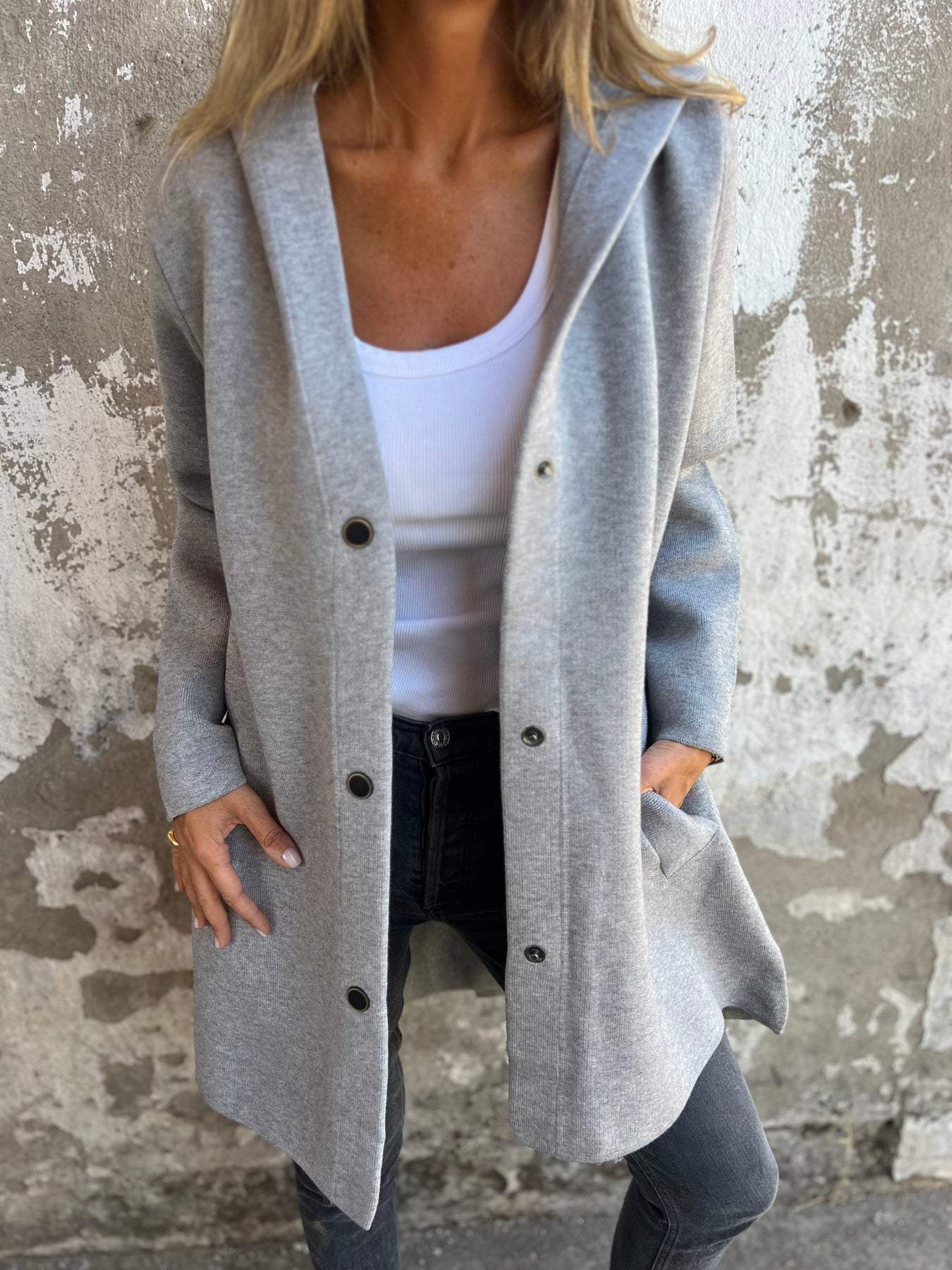 WW | Casual Single-Breasted Hooded Jacket for Women