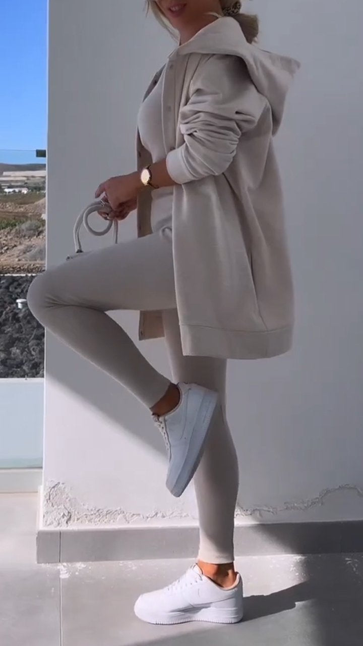 WW | Elegante Weste mit Sweatshirt mit Kapuze Set