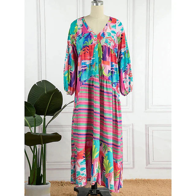 WW | Kaleidoscope Elegance Long Sleeve Dress