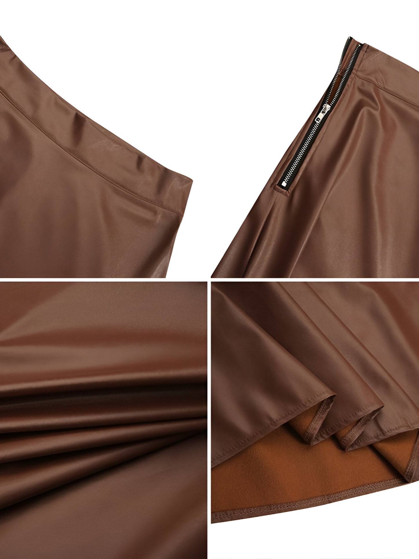 WW | Eleganter PU-Leder Maxi-Rock