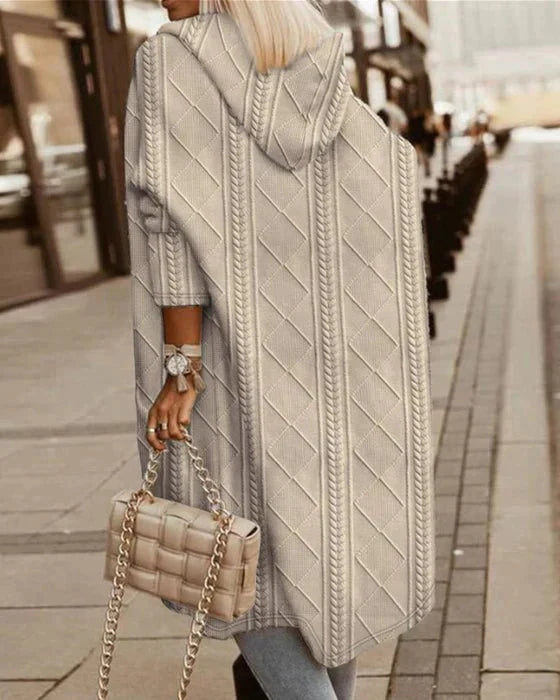 W&W - Lange Strickjacke mit Kapuze