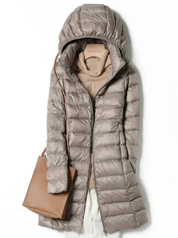 WW | Long Down Jacket Pleasantly Warm & Stylish