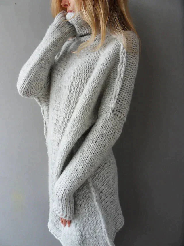W&W - Grey Oversized Roll Neck Jumper