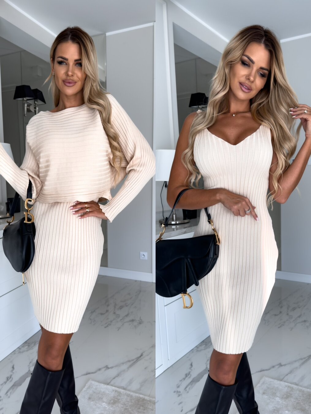 WW | Two-Piece Set (Dress + Sweater) – Stylish and Comfortable