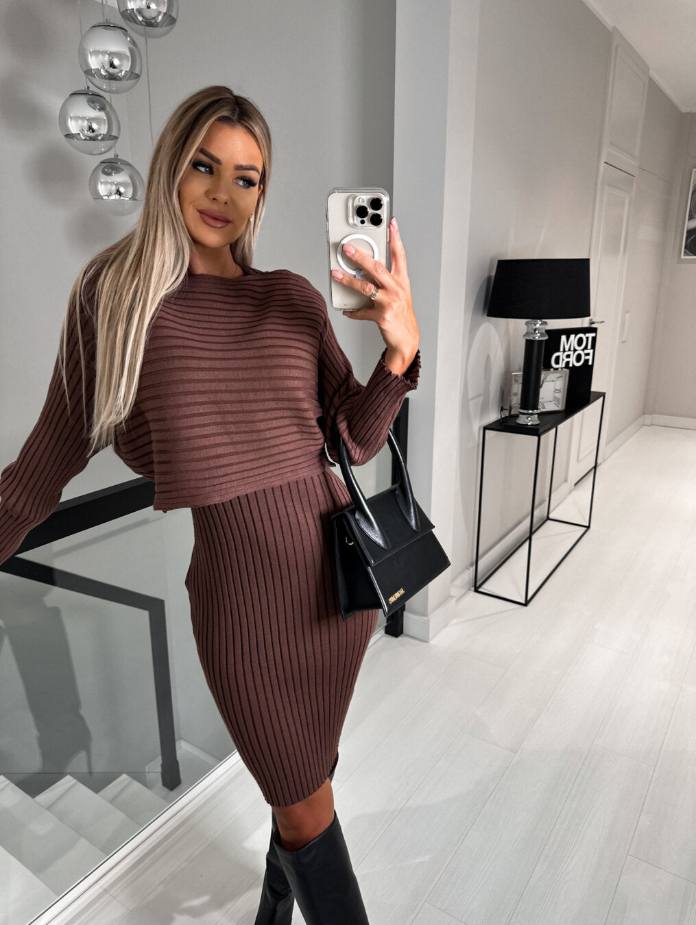 WW | Two-Piece Set (Dress + Sweater) – Stylish and Comfortable