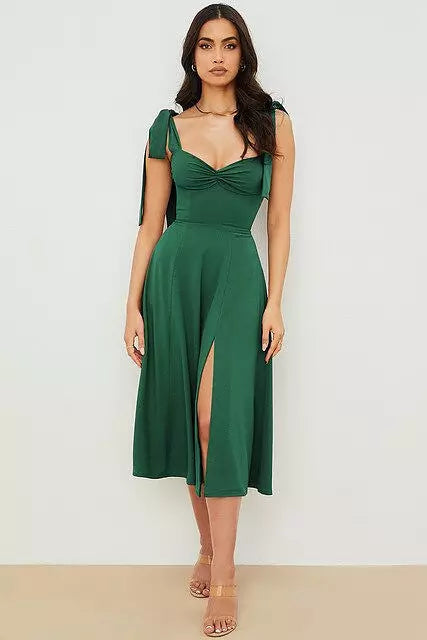 WW | Backless Corset Korean Midi Dress for Women