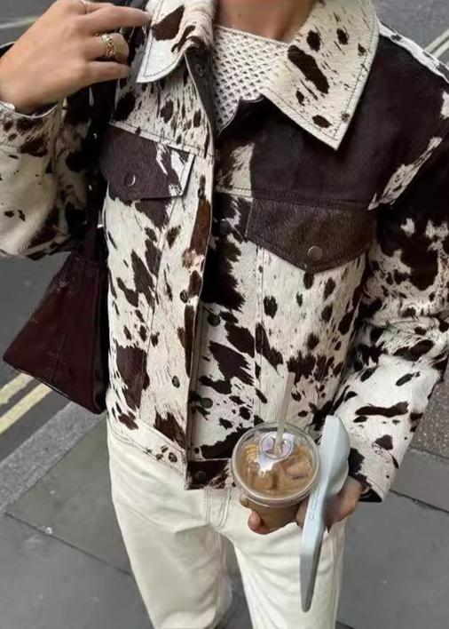 WW | Jeansjacke mit Kuhdruck