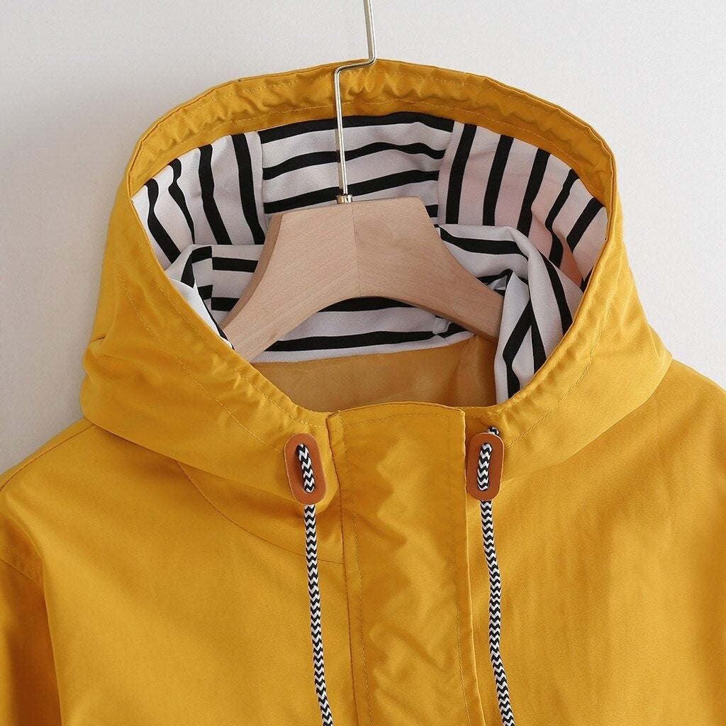 WW | Women's Rain Jacket with Striped Hood