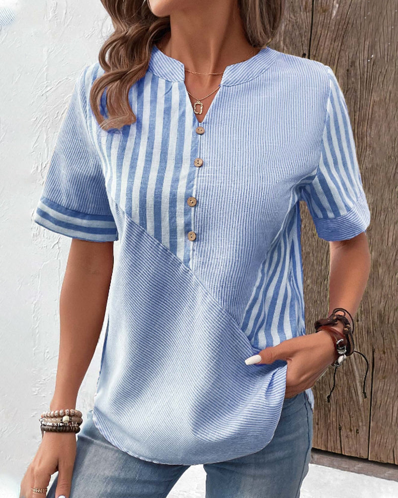 WW | V-Neck Blouse with Short Sleeves