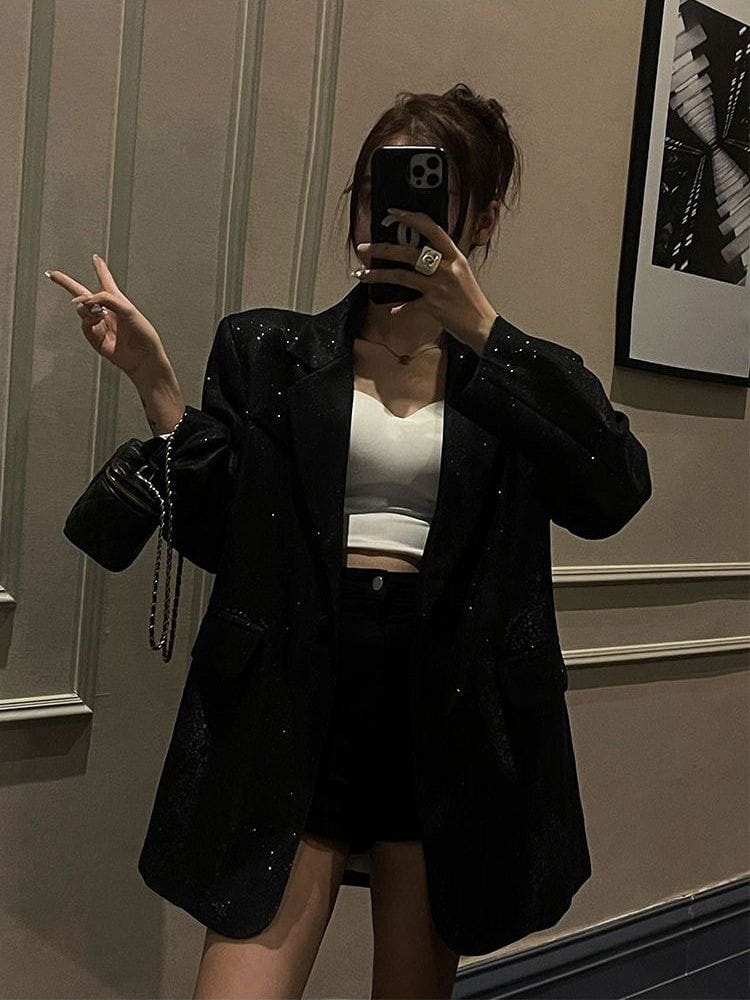 WW | Sequin Oversized Blazer Chic Elegant and Shiny