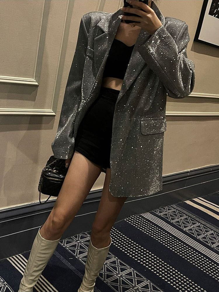 WW | Blazer Pailletten Oversize Chic Elegant und Glänzend