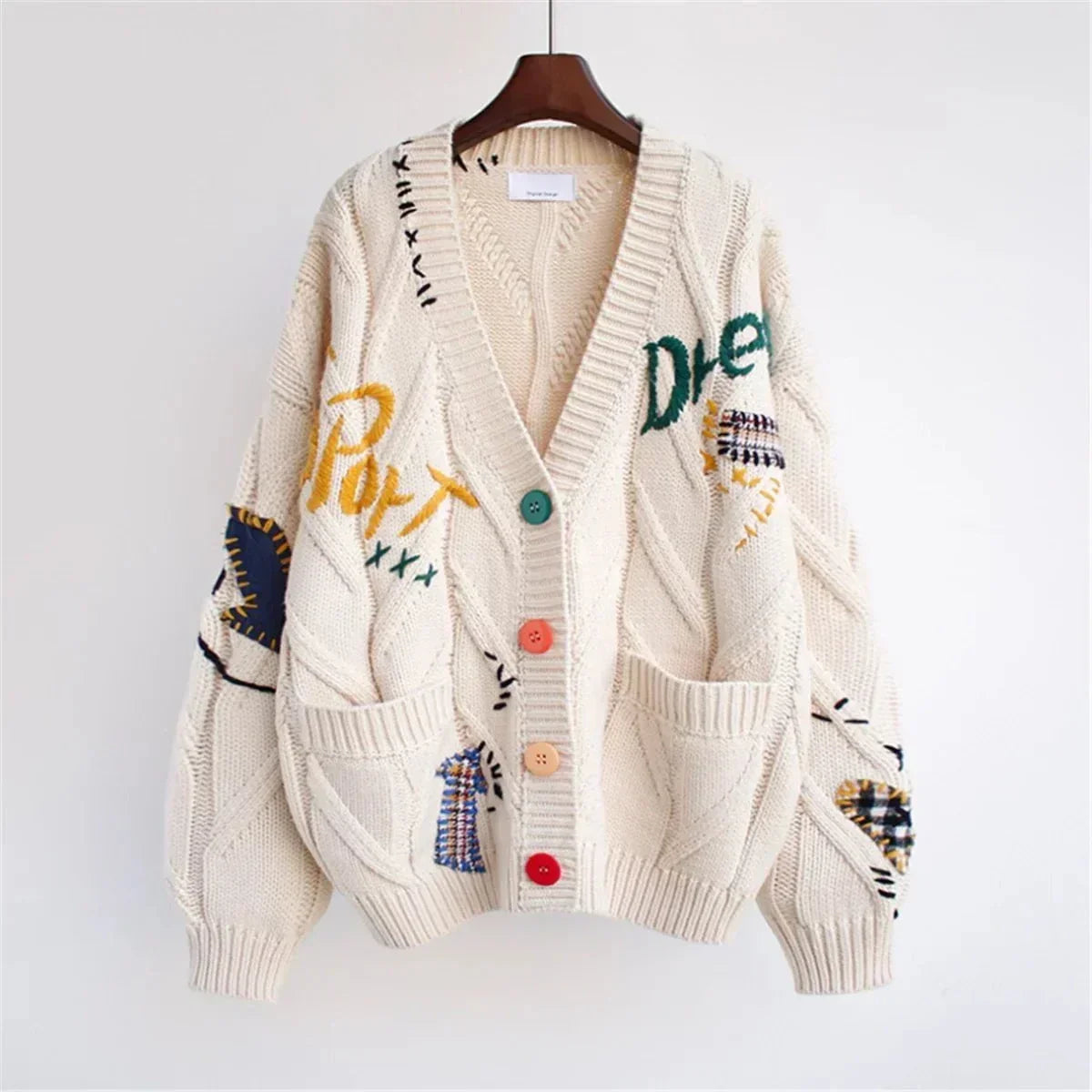 WW | Oversize Cardigan Thick Knit Unique and Colorful Style