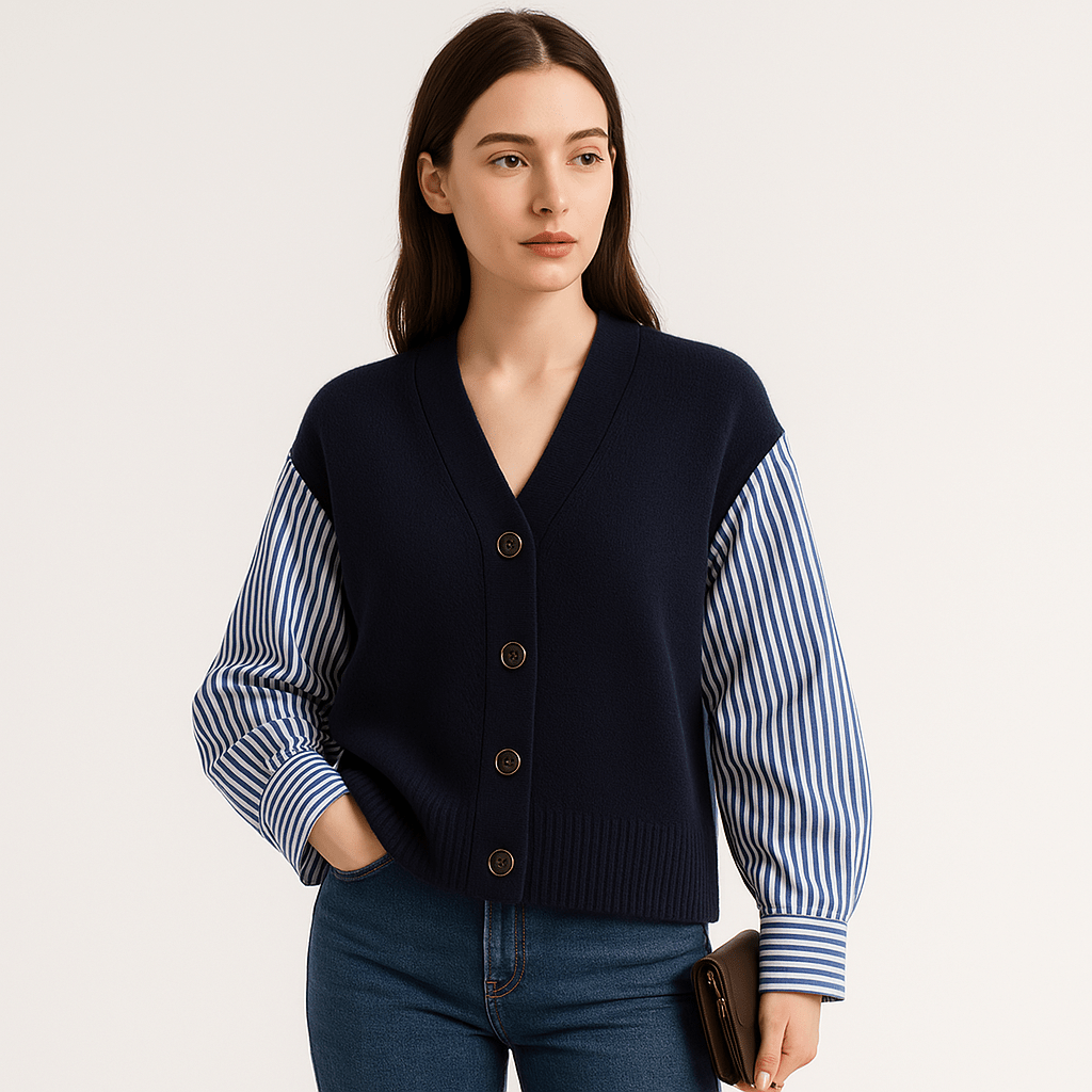 WW | Cardigan Shirt Contrasting Oversize Elegance Casual