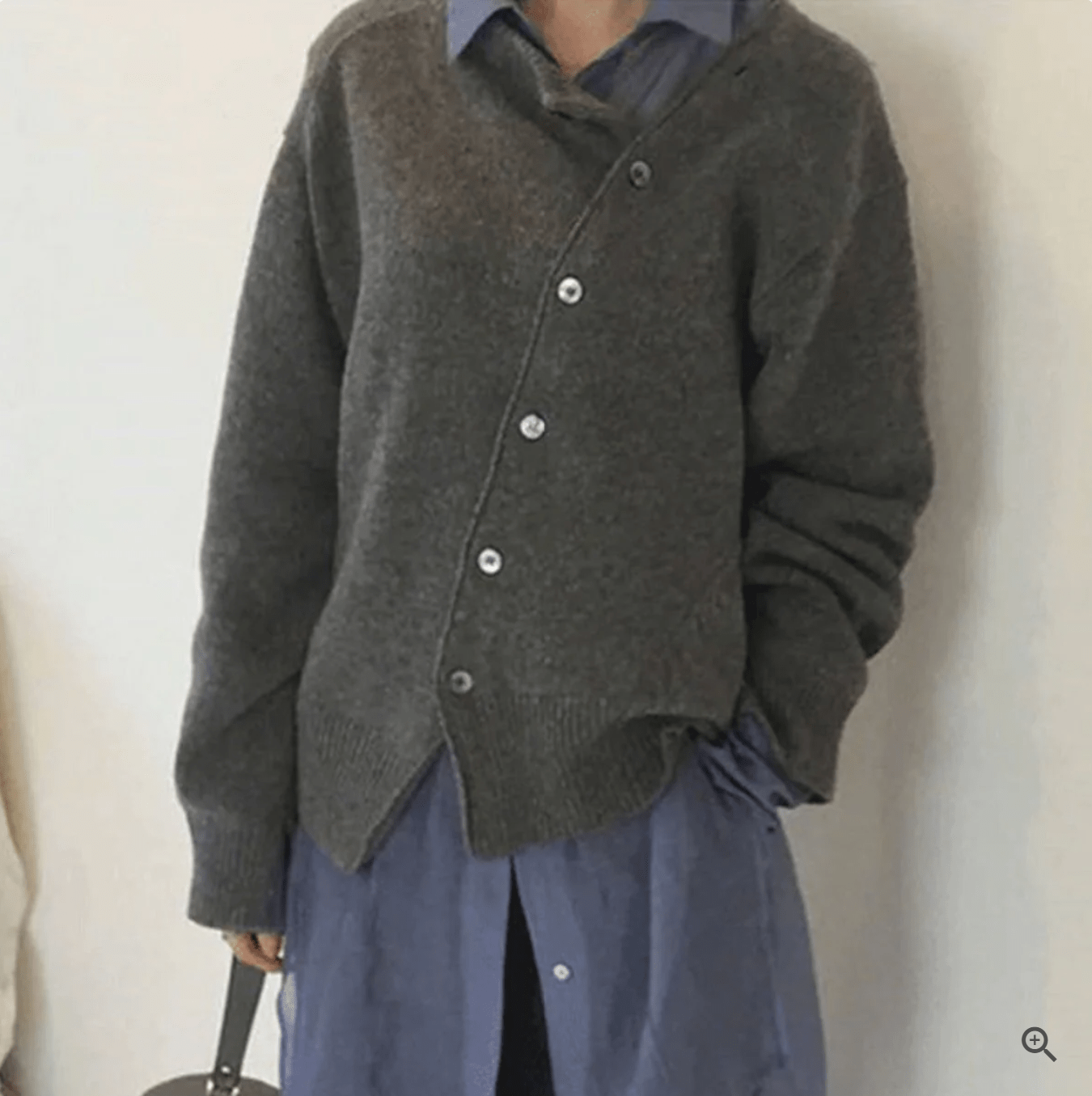 WW | Asymmetric Cardigan Soft Wool Elegant Casual