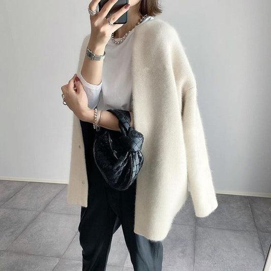 WW | Cardigan Lang Oversize Weich & Elegant Minimalistischer Stil