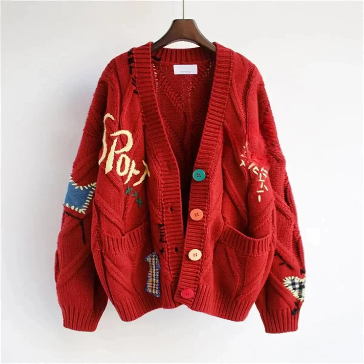 WW | Oversize Cardigan Thick Knit Unique and Colorful Style