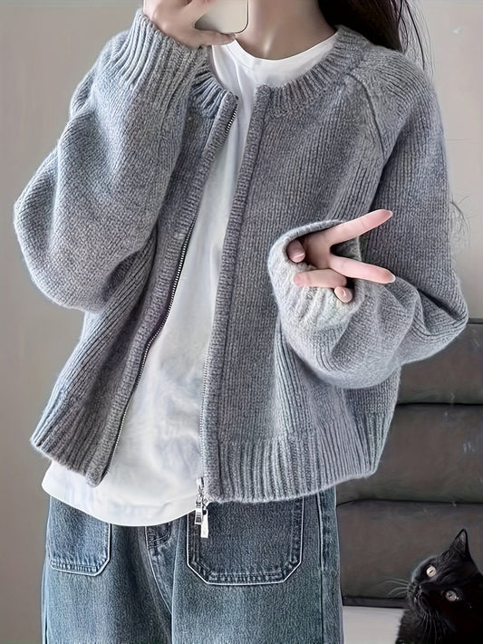 WW | Oversized Zip Cardigan Pink Soft and Comfortable