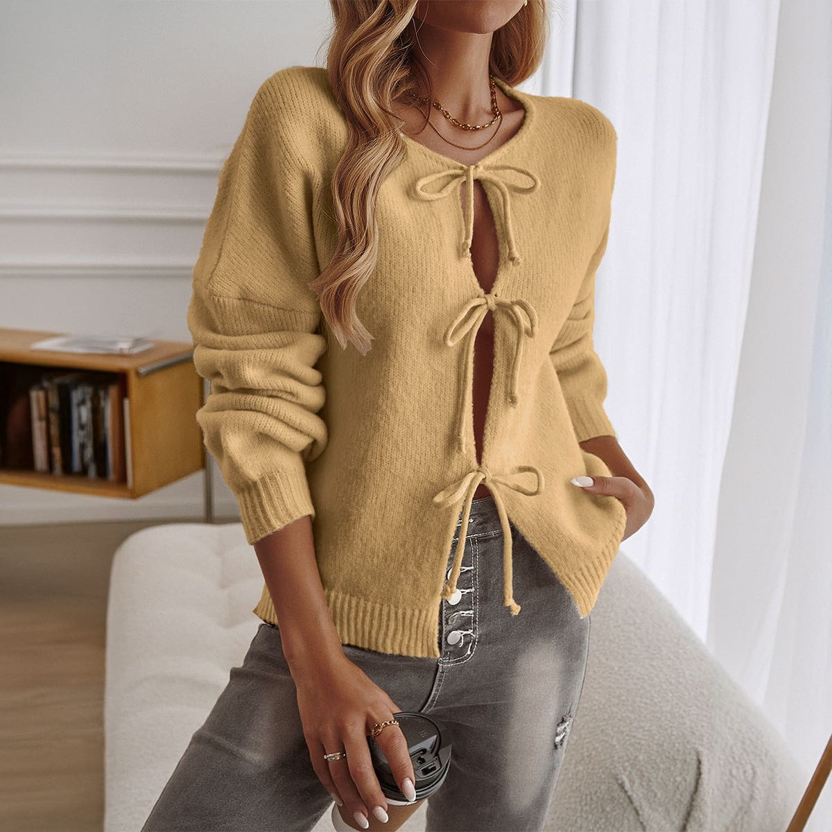 WW | Tied Cardigan Soft Trendy Women's Fashion