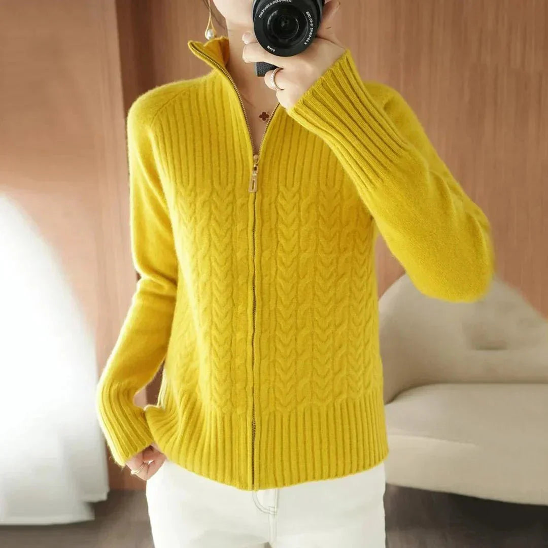 WW | Wool Zip-Up Cardigan Warmth & Elegance Casual Style