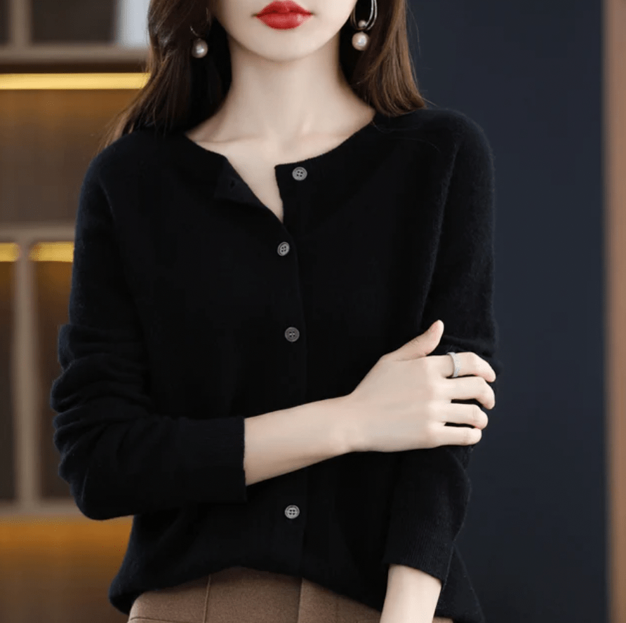 WW | Weicher Wolle Cardigan mit Knöpfen & Eleganter Komfort und Stil