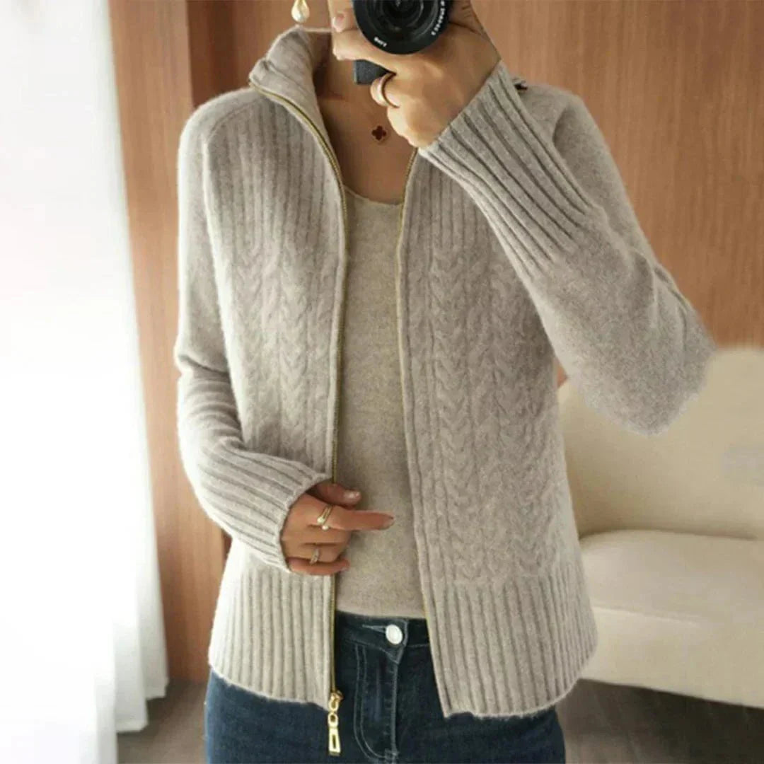 WW | Wool Zip-Up Cardigan Warmth & Elegance Casual Style