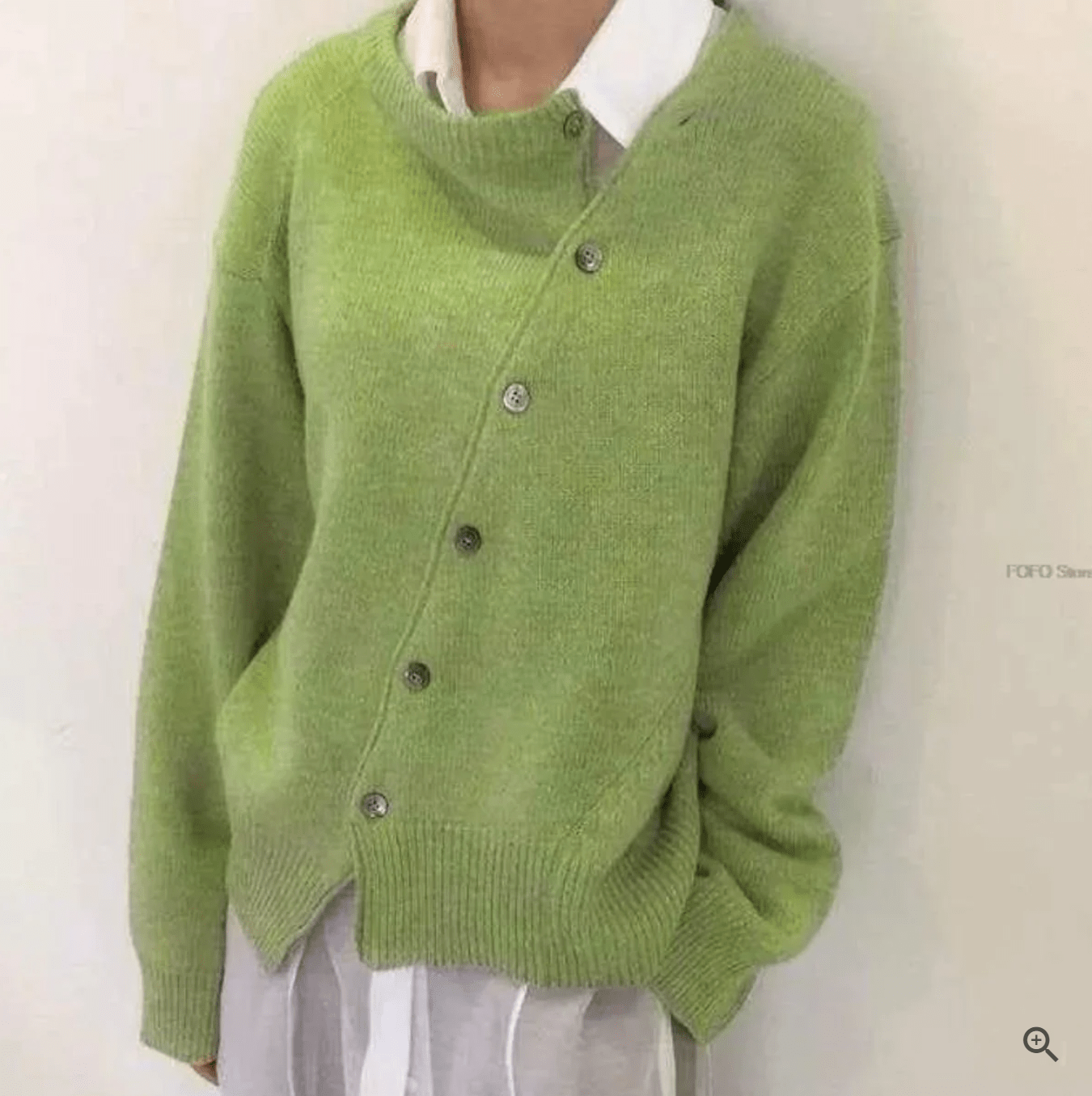WW | Asymmetric Cardigan Soft Wool Elegant Casual