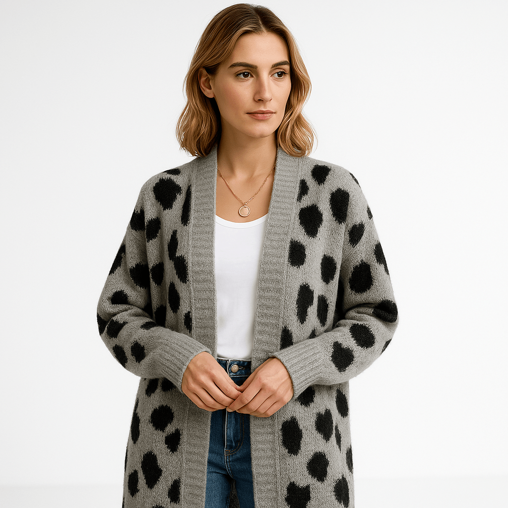 WW | Cardigan Leopard Long Style Animal Print Chic Fluid and Soft