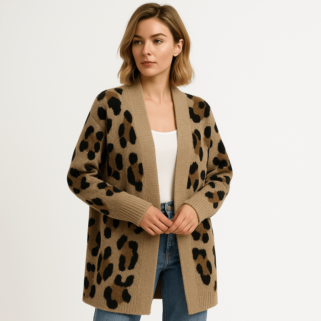WW | Cardigan Leopard Long Style Animal Print Chic Fluid and Soft