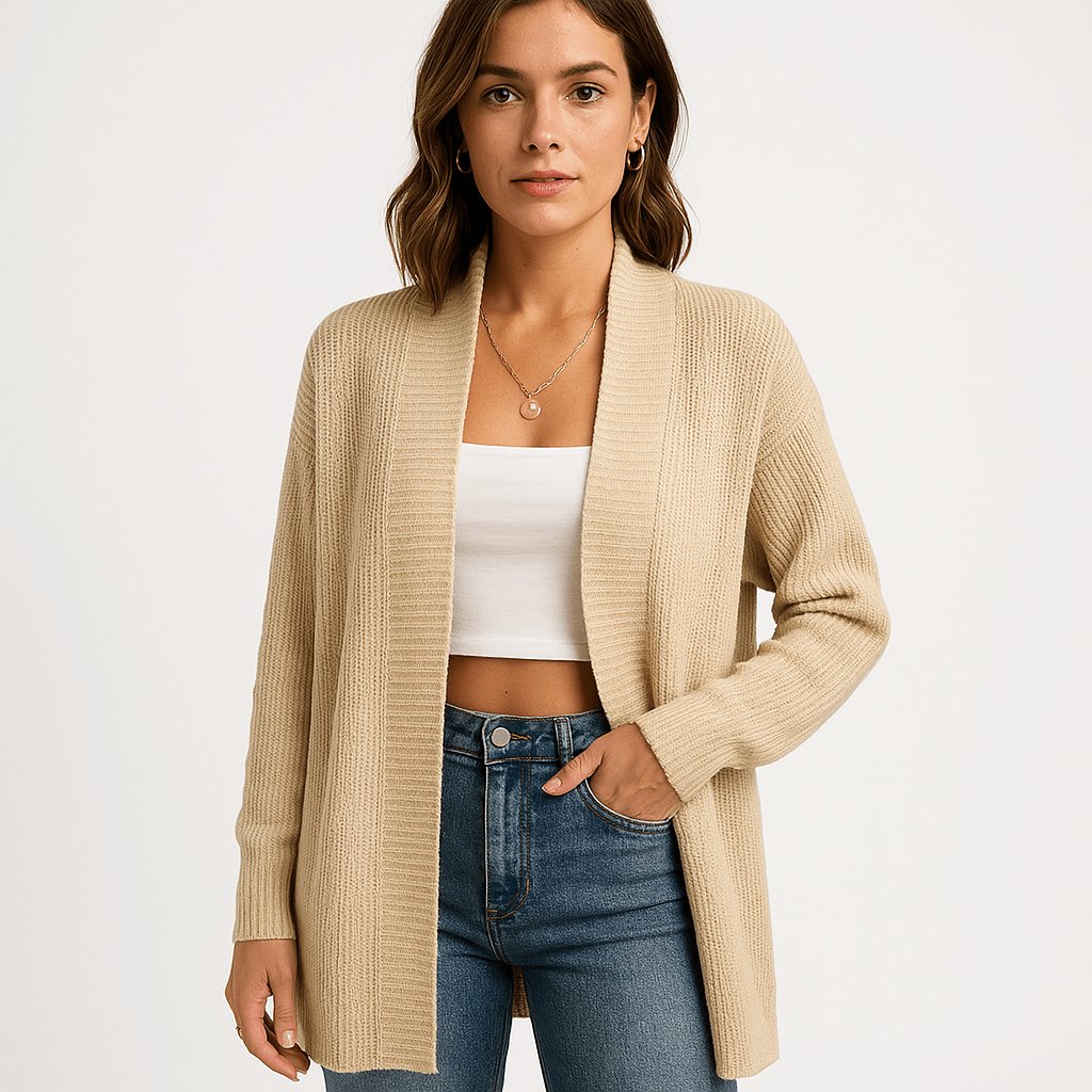 WW | Cardigan Chocolate Open Knit Perfect Comfort for the Transitional Season