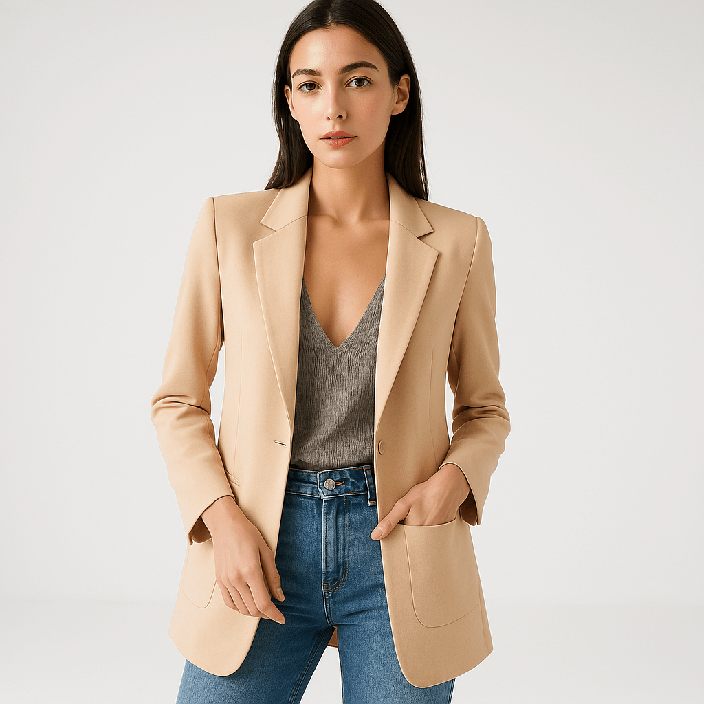 WW | Klassischer Eleganter Schwarzer Blazer mit Gerader Passform